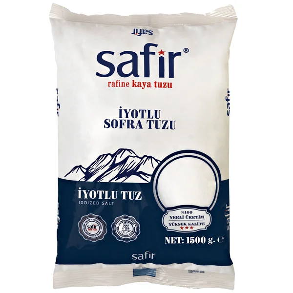 SAFİR İYOTLU POŞET TUZ 1500 g
