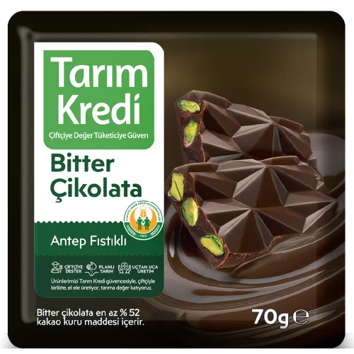 TK KARE ÇİKOLATA BİTTER ANTEP FISTIKLI