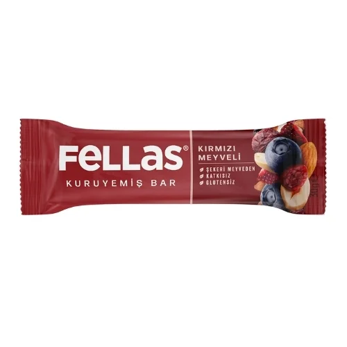FELLAS KIRMIZI MEYVELİ KURUYEMİŞ BAR 30 G